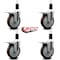 Service Caster 5'' Maroon Poly Swivel 1-3/8'' Expanding Stem Caster Set Total Lock Brake, 4PK SCC-EXTTL20S514-PPUB-MRN-138-4 - alternate 4